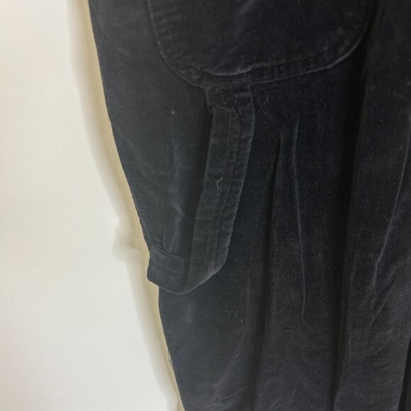 Vintage 90s Winnie the Pooh Black Velvet Velour Embroidered Overalls Sz 10/12 - Picture 11 of 16